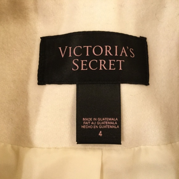 Victoria’s Secret ivory cream winter white holiday wool double breasted coat 4 - Picture 4 of 5